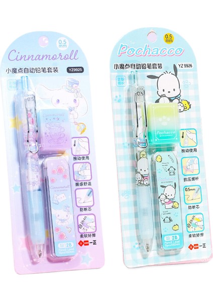 s Sanrio Otomatik Kalem Seti Kawaii Hello Kitty Melodi Pochacco Silgi Kalem Topu Aktif Kalem Okul Kırtasiye Ofis Malzemeleri Hediyeler (Yurt Dışından)