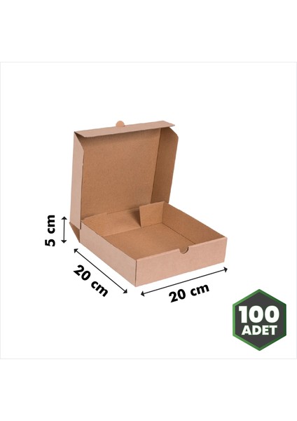 E-Ticaret Kutusu Kraft 20X20X5 cm - 100 Adet