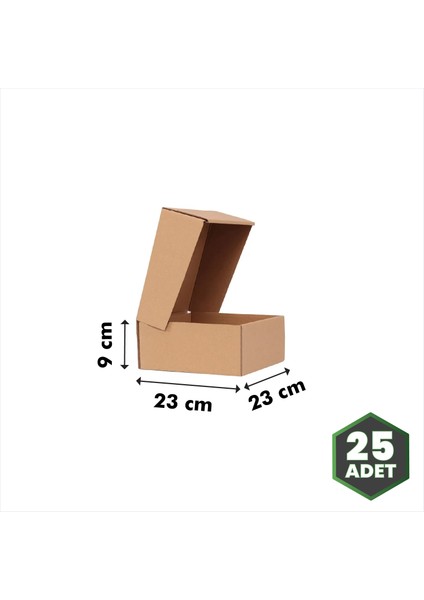 E-Ticaret Kutusu Kraft 23X23X9 cm - 25 Adet