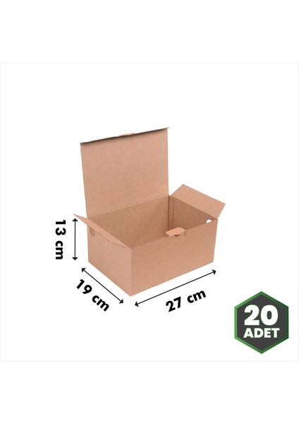 E-Ticaret Kutusu Delikli Kraft 27X19X13 cm - 20 Adet