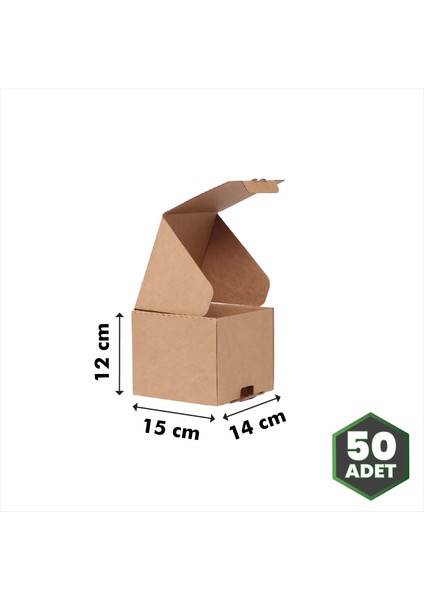 E-Ticaret Kutusu Kraft 14X15X12 cm - 50 Adet