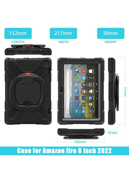 Fire Hd 8 2022 Silikon + Pc Tablet Kılıfı (Yurt Dışından) fiyatları