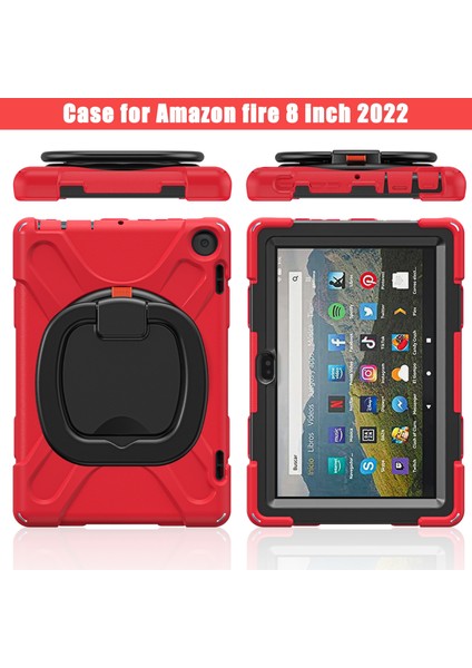 Fire Hd 8 2022 Silikon + Pc Tablet Kılıfı (Yurt Dışından)