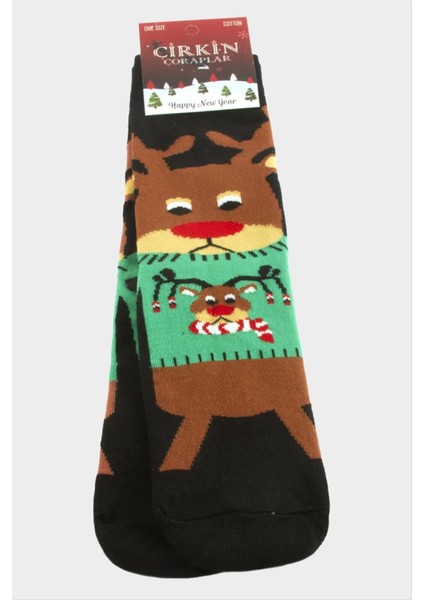 Geyik Yılbaşı Penye Çorap
