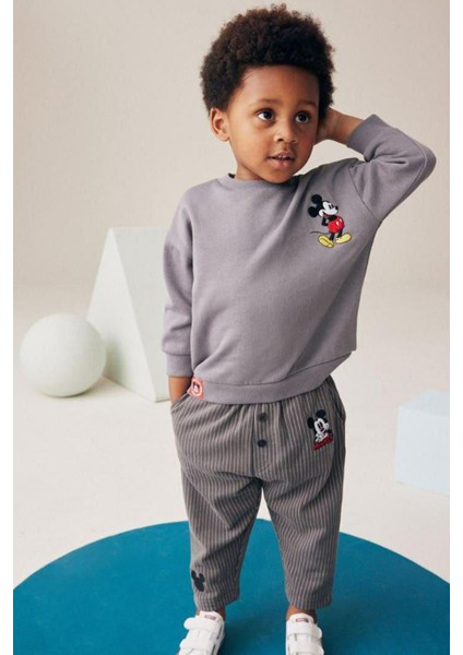 Mcky Çizgili Desen Erkek Çocuk 2 li takım - Gri fiyatları
