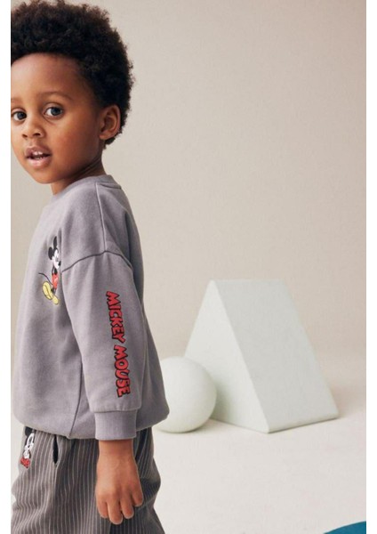 Mcky Çizgili Desen Erkek Çocuk 2 li takım - Gri modelleri