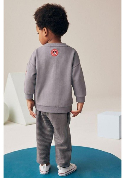 Mcky Çizgili Desen Erkek Çocuk 2 li takım - Gri fırsatları