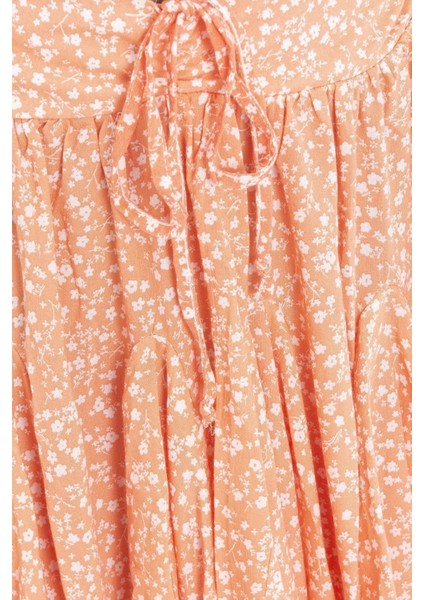 Çiçekli Viskon Fırfırlı Bağlamalı Lastikli Bohem Yazlık Bluz Mini Etek Ikili Takım fırsatları