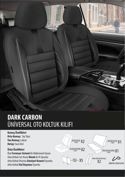 Dacia Duster Koltuk Kılıfı Dark Carbon