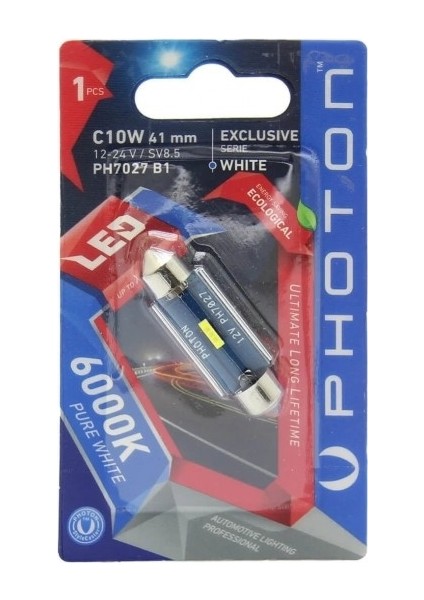 LED Sofit Ampul 41MM 6000K Beyaz Plaka Ampulu