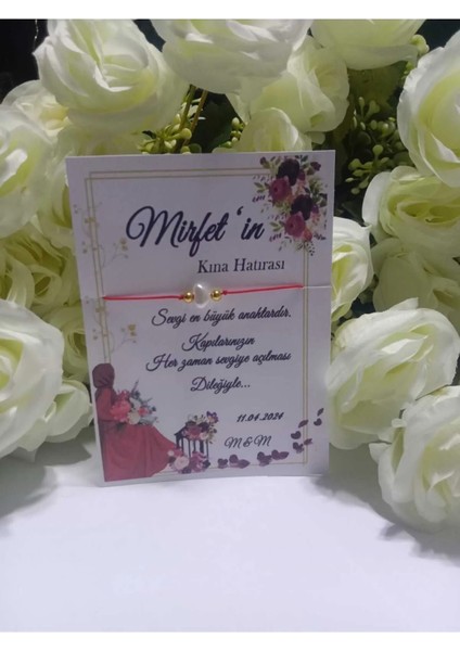 100 Adet Kişiye Özel Şans Bilekliği Isimli Söz Nişan Nikah Kına Hediyesi