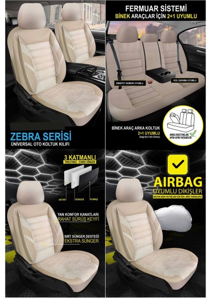 Fiat Bravo Koltuk Kılıfı Zebra Extra Bej