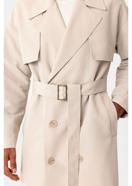 Taş Kruvaze Kapama Kemerli Trençkot fırsatları