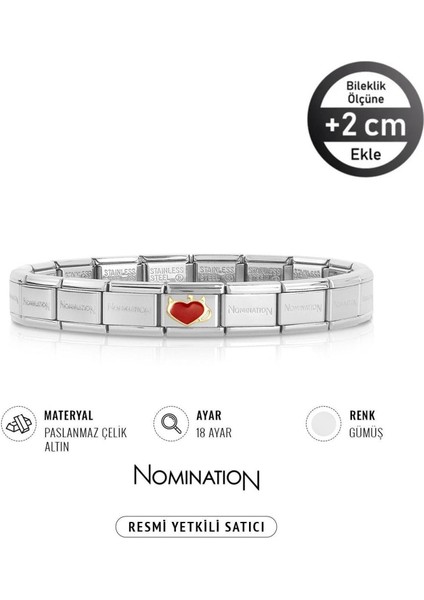 Italy Composable Klasik Şeytan Kalp Paslanmaz Çelik Bileklik Sılver