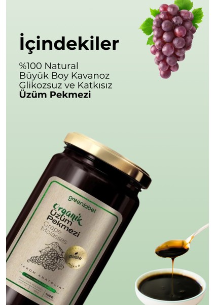 Greenlabel Organik Üzüm Pekmezi 620 gr modelleri