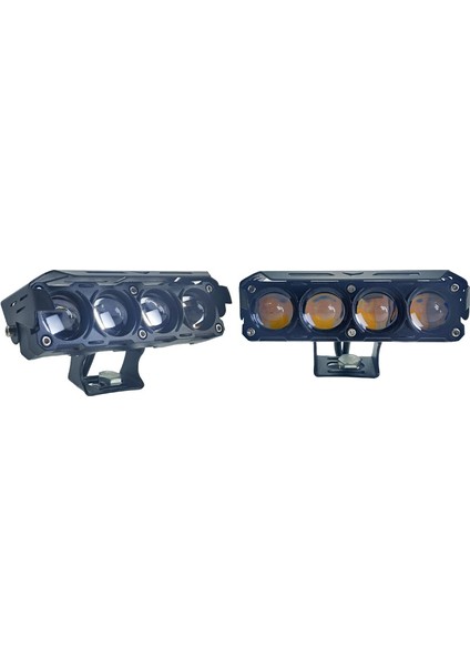 Offroad Sis Lambası 12.6 x 5 x 3.5 cm Sarı Beyaz - Kırmızı Gündüz Ledli Çakarlı 12-60V Set/ LASS370-1