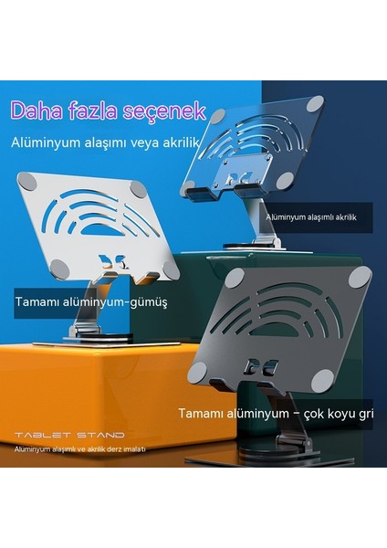 360 Dönen Tablet Pc Standı Alüminyum Alaşımlı Akrilik Masaüstü Cep Tablet Telefon Tabanı Kaldırma Depolama Okuma (Yurt Dışından) indirimleri