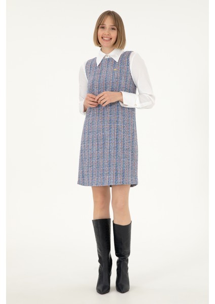 Kadın Mavi Elbise (Dokuma) 50290360-VR036