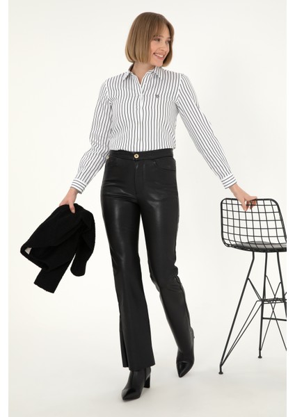 Kadın Siyah Pantolon (Kanvas-Chino) 50290878-VR046