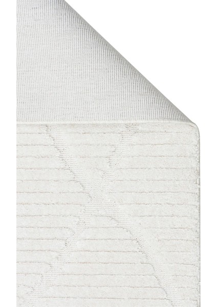 Terazzo Koleksiyonu Hav Toz Vermez Etnik Modern Desenli Yumuşak Halı TRZ07 Beyaz fırsatları