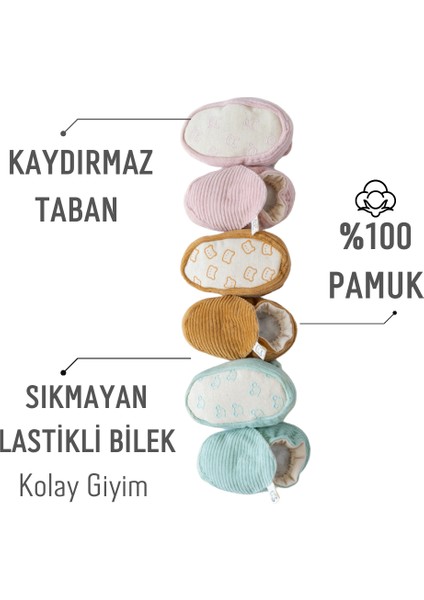 Kadife Patik - Kahve - Kaydırmaz Taban