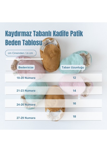 Kadife Patik - Kahve - Kaydırmaz Taban