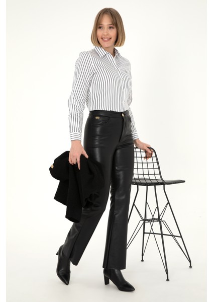Kadın Siyah Pantolon (Kanvas-Chino) 50290878-VR046 modelleri