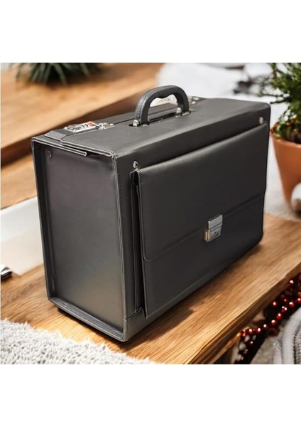Xl Plasiyer El Çantası Suni Deri Evrak Business Çanta Şifreli Geniş Iç Hacim Doktor Çantası Sert Kasalı Organizer 43X32X20CM Mümessil Para Çantası fiyatları