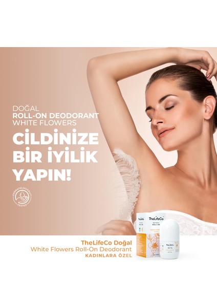 Thelifeco Doğal Roll-On Deodorant White Flowers (Woman) 60 ml x 2 Adet