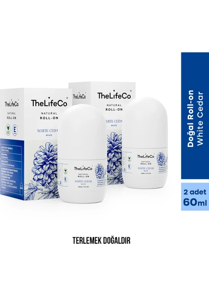 Thelifeco Doğal Roll-On Deodorant White Cedar (Man) 60ml x 2 Adet