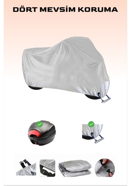 Tüm Modellere Uyumlu Gri (XL) Beden Motosiklet Brandası, Arka Çanta ve Kilit Uyumlu, Güvenli, Su Geçirmez Dayanıklı Kumaş fırsatları