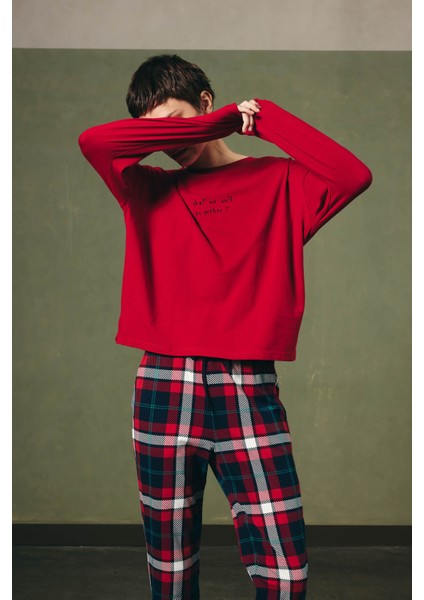 Kadın Pamuklu Uzun Kollu Pijama Takımı modelleri