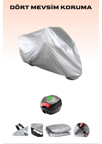 Tüm Modellere Uyumlu Gri (L) Beden Motosiklet Brandası, Arka Çanta Uyumlu, Güvenli, Su Geçirmez Dayanıklı Kumaş fırsatları