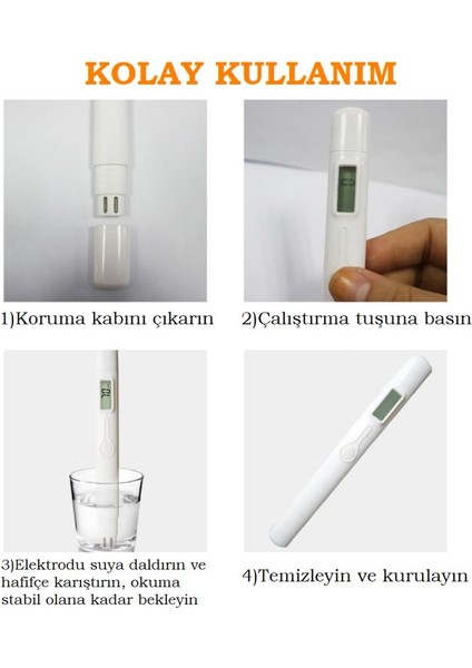 Tds M6 Metre LCD Ekranlı Kalem Tip Taşınabilir Su Kalite Analiz Cihazı - Hassas Ölçüm, Kompakt Tasarım