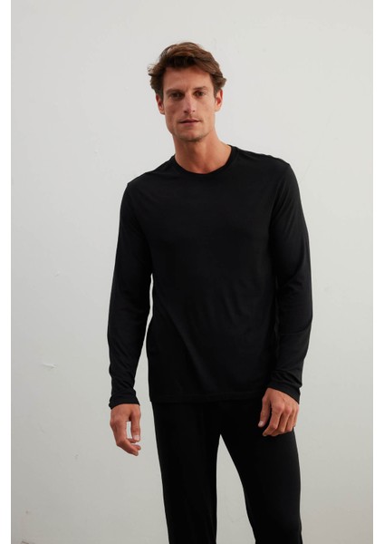 Erkek Modal Uzun Kollu T-Shirt