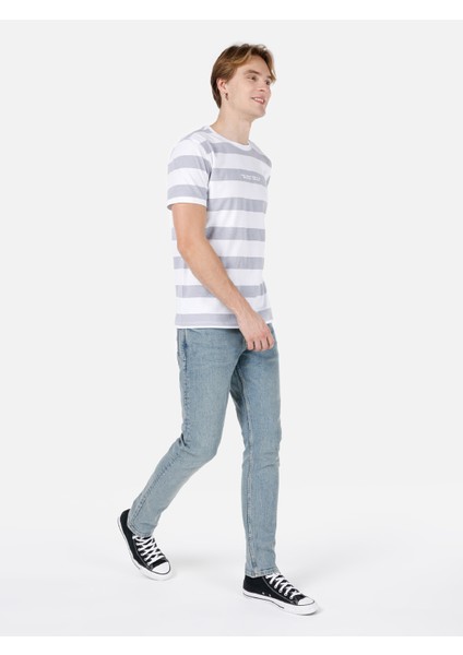 Regular Fit Yuvarlak Yaka Erkek Gri Kısa Kol Tişört Cl1067726