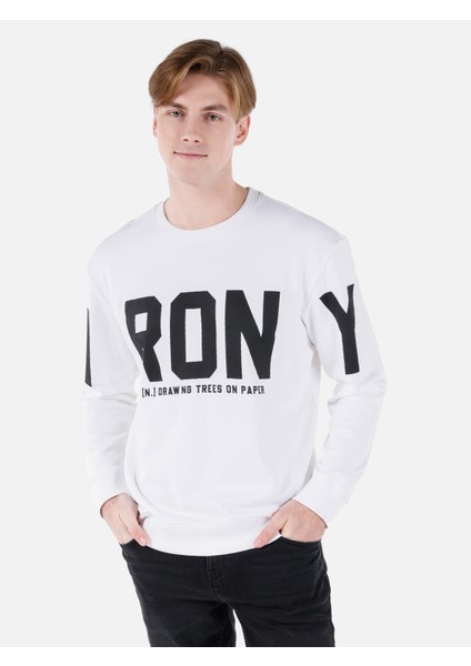 Beyaz Erkek Sweatshirt