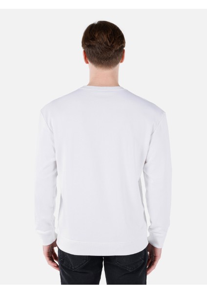 Beyaz Erkek Sweatshirt