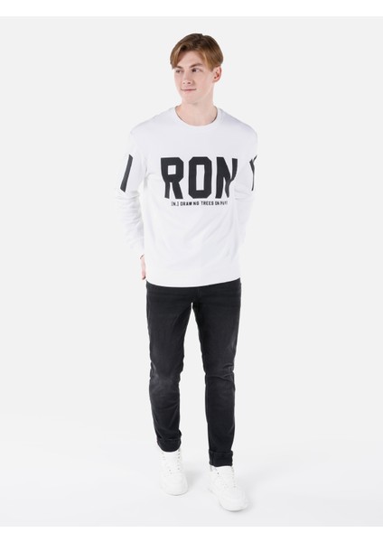 Beyaz Erkek Sweatshirt