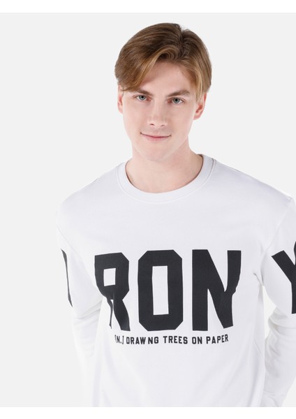 Beyaz Erkek Sweatshirt
