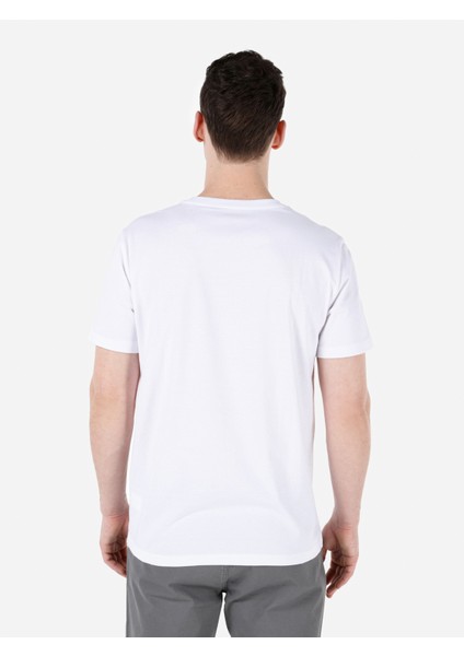 Regular Fit Yuvarlak Yaka Erkek Beyaz Kısa Kol Tişört Cl1067612