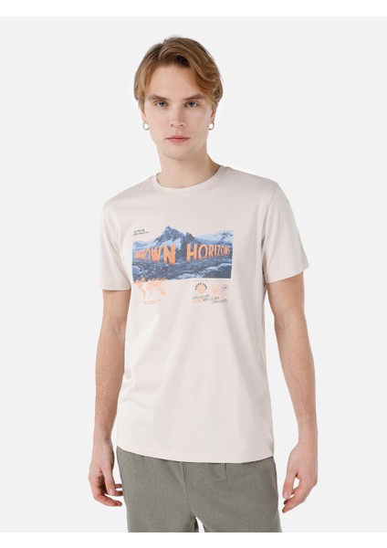 Bej Erkek Tshirt K.kol