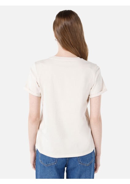 Ekru Kadın Tshirt K.kol