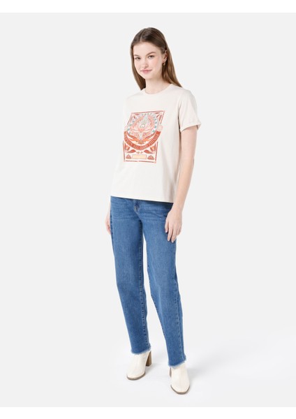 Ekru Kadın Tshirt K.kol