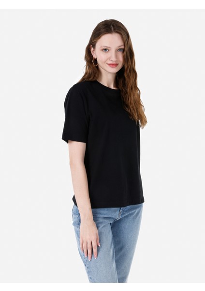 Siyah Kadın Tshirt K.kol