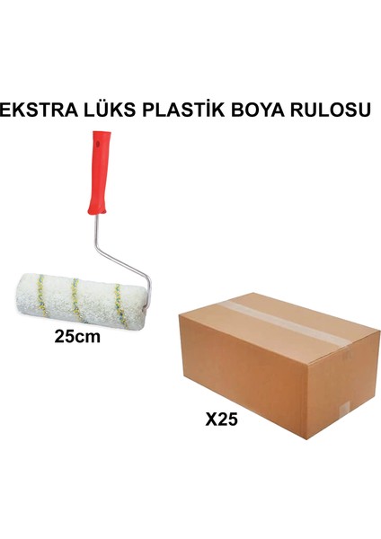Izmir Fırça Arge Toptan Ekstra Lüks Plastik Boya Rulosu Tiger 25CM - 25 Adet 000004