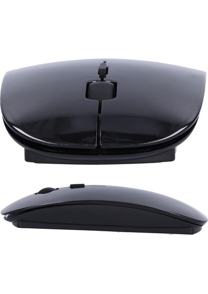 Slim İnce MOUSE Piano Black Parlak Siyah Kablosuz Optik Fare Maus 2.4Ghz