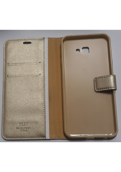 Samsung J4 Plus Silikon Kasalı Kartlıklı Para Bölmeli Stand Olabilen Lüx Şık Cüzdan Kılıf