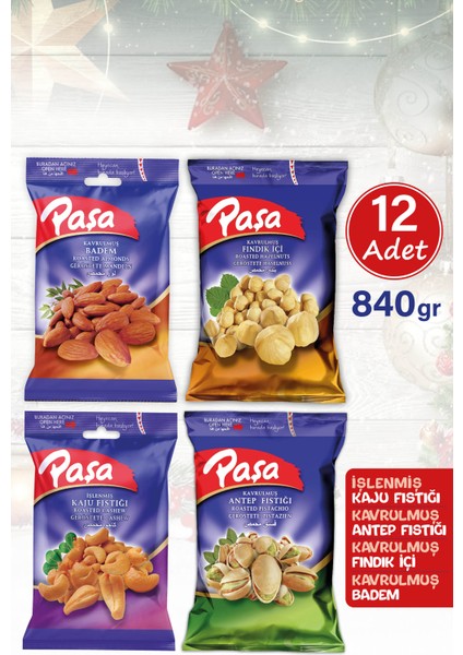 Paşa Kuruyemiş Paşa Karışık Kuruyemiş 70 gr x 12 Adet (1. Kalite)