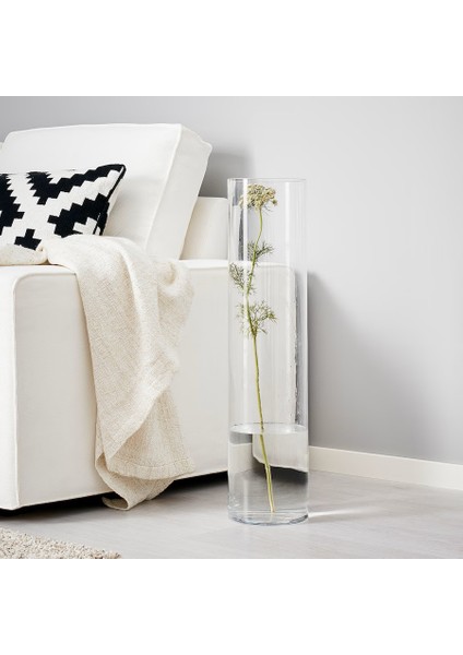 Denizli El Imalatı Silindir Cam Vazo 15CM En x 50 cm Boy